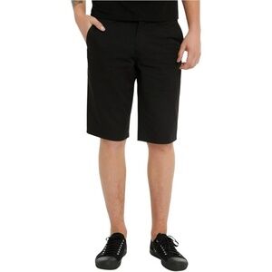 Hot Topic Rude Men's Black Workwear Shorts sz 34 Relaxed Flat Front Comfy Y2k